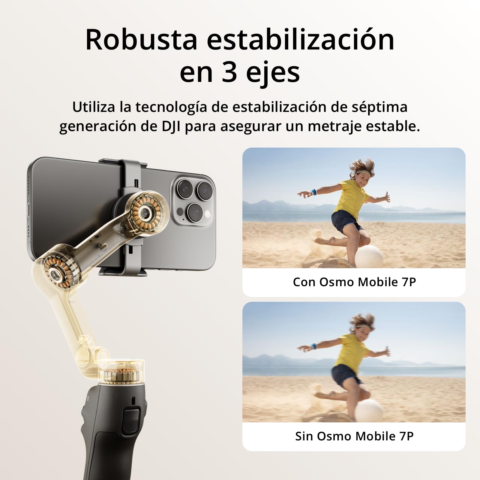 DJI Osmo Mobile 7P + Mic Mini TX (Arctic White), Estabilizador
